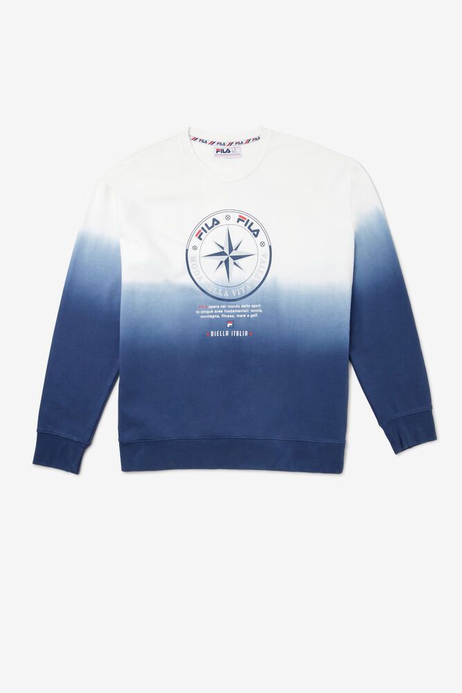 Fila Sweatshirt Dame Hvide/Mørkeblå Angus TLD-876093